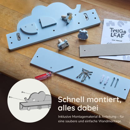 Kindergarderobe aus Holz mit Ablage