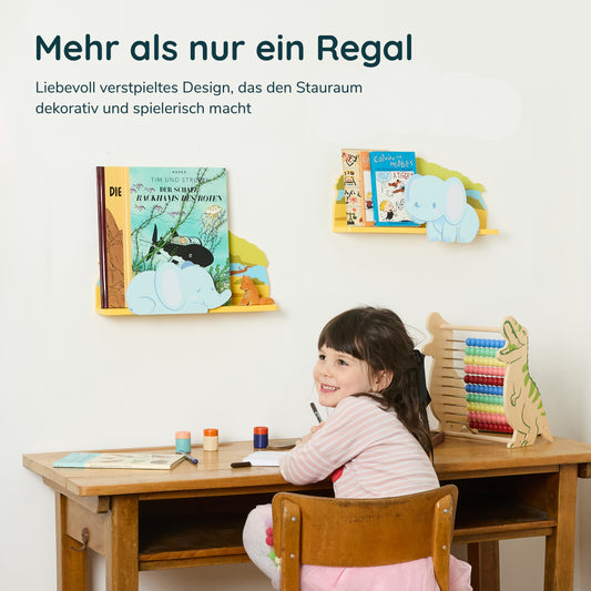 Wandregal 2er Set "Elefanten in der Savanne"