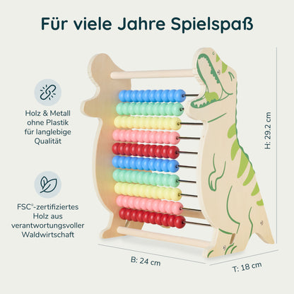 T-Rex Abakus aus Holz
