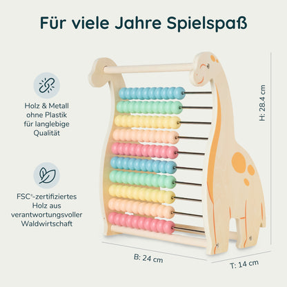 Brontosaurus Abakus aus Holz