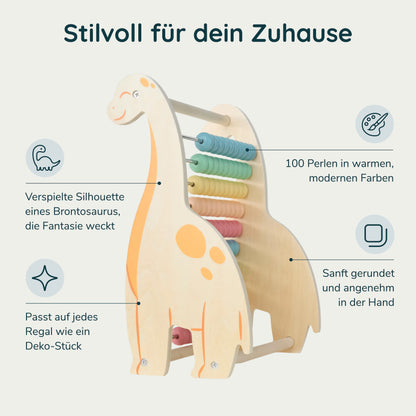 Brontosaurus Abakus aus Holz